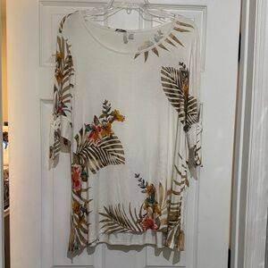 Cato Cream Floral Tunic Top